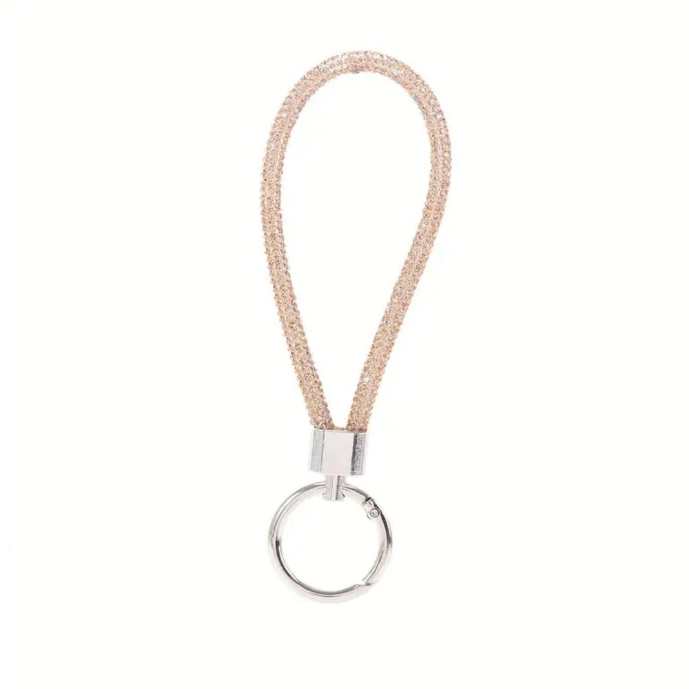 Champagne Rhinestone Bracelet Keychain